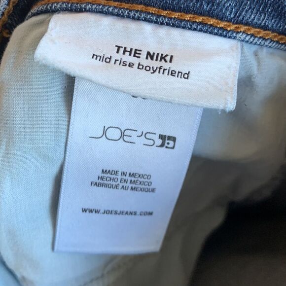 Joe’s Jeans The Niki Mid Rise Distressed Cropped Boyfriend Jeans Sz 30 - Picture 10 of 11
